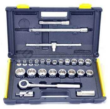 Stanley 25PC  1/2 SQ. DR.12PT SOCKET SET IMP